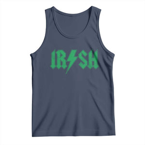 Funny Irish Rocker St Patrickss Day Lightning Bolt Rock and Roll Tank Top TS11 Navy Print Your Wear