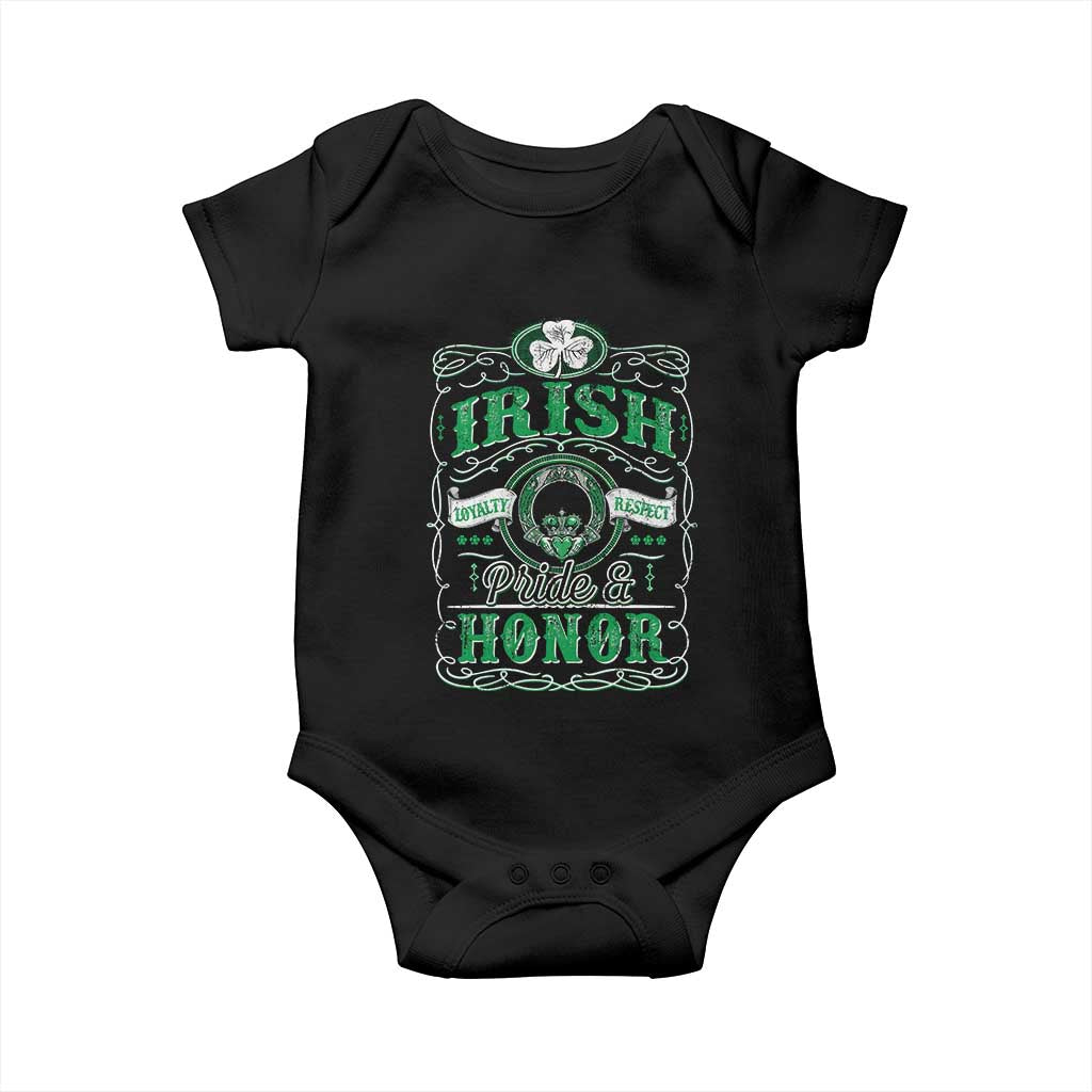 Vintage Irish Pride And Honor St Patricks Day Baby Onesie TS11 Black Print Your Wear
