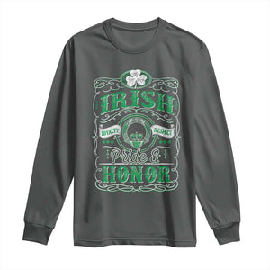 Vintage Irish Pride And Honor St Patricks Day Long Sleeve Shirt TS11 Dark Heather Print Your Wear
