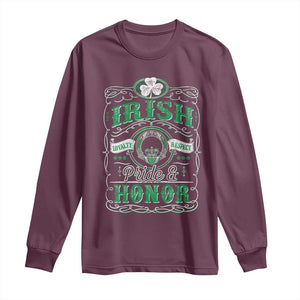 Vintage Irish Pride And Honor St Patricks Day Long Sleeve Shirt TS11 Maroon Print Your Wear