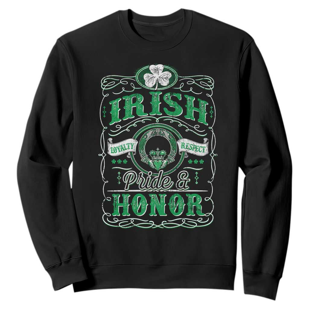 Vintage Irish Pride And Honor St Patricks Day Sweatshirt TS11 Black Print Your Wear