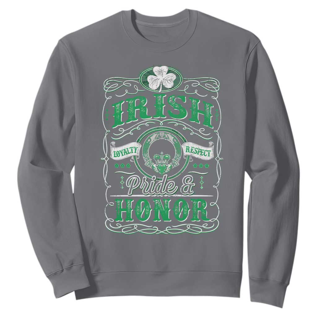 Vintage Irish Pride And Honor St Patricks Day Sweatshirt TS11 Charcoal Print Your Wear