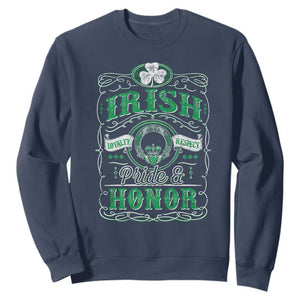 Vintage Irish Pride And Honor St Patricks Day Sweatshirt TS11 Navy Print Your Wear
