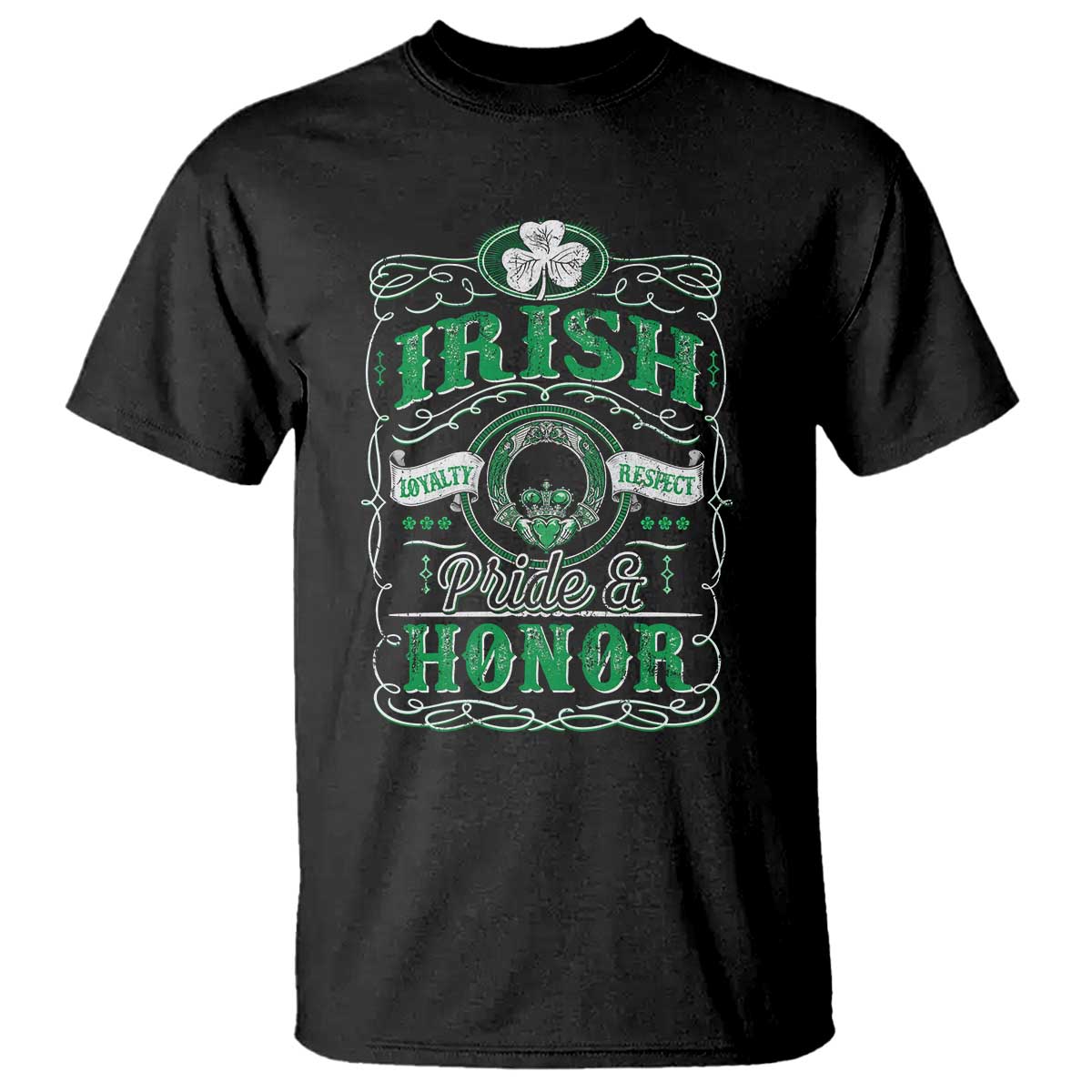 Vintage Irish Pride And Honor St Patricks Day T Shirt TS11 Black Print Your Wear