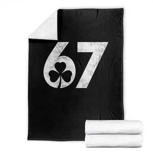 Funny St Patricks Day 67 Six Seven Vintage Shamrock Throw Blanket TS11 Black Print Your Wear