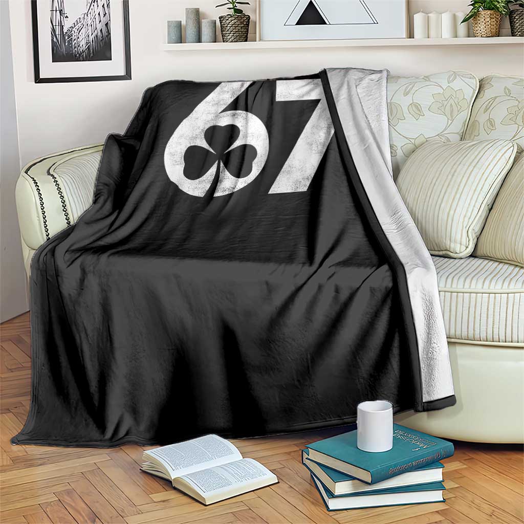 Funny St Patricks Day 67 Six Seven Vintage Shamrock Throw Blanket TS11 Print Your Wear