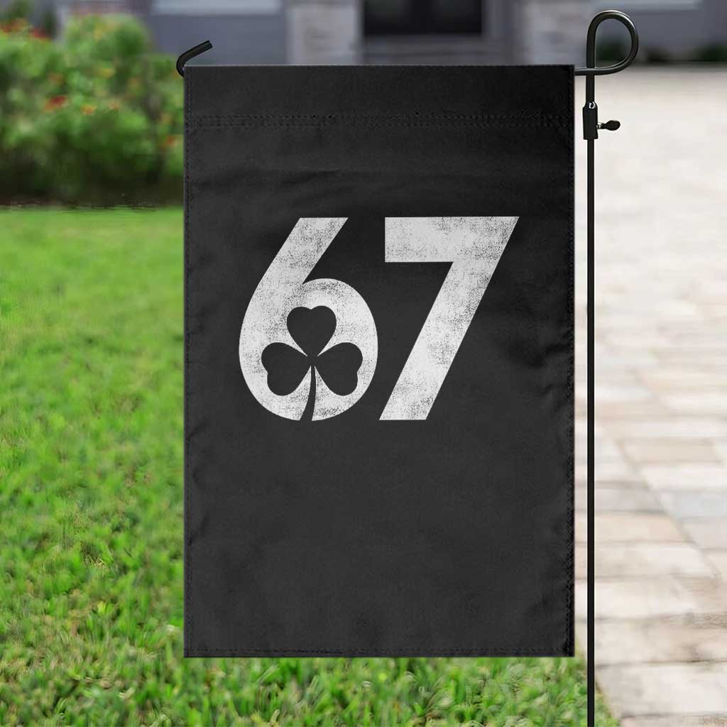 Funny St Patricks Day 67 Six Seven Vintage Shamrock Garden Flag TS11 Print Your Wear