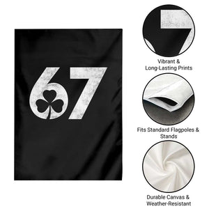 Funny St Patricks Day 67 Six Seven Vintage Shamrock Garden Flag TS11 Print Your Wear
