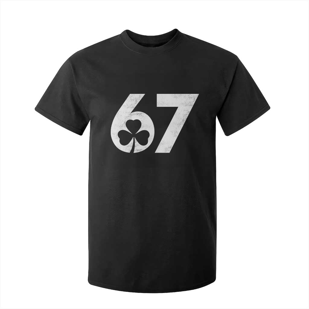 Funny St Patricks Day 67 Six Seven Vintage Shamrock T Shirt For Kid TS11 Black Print Your Wear