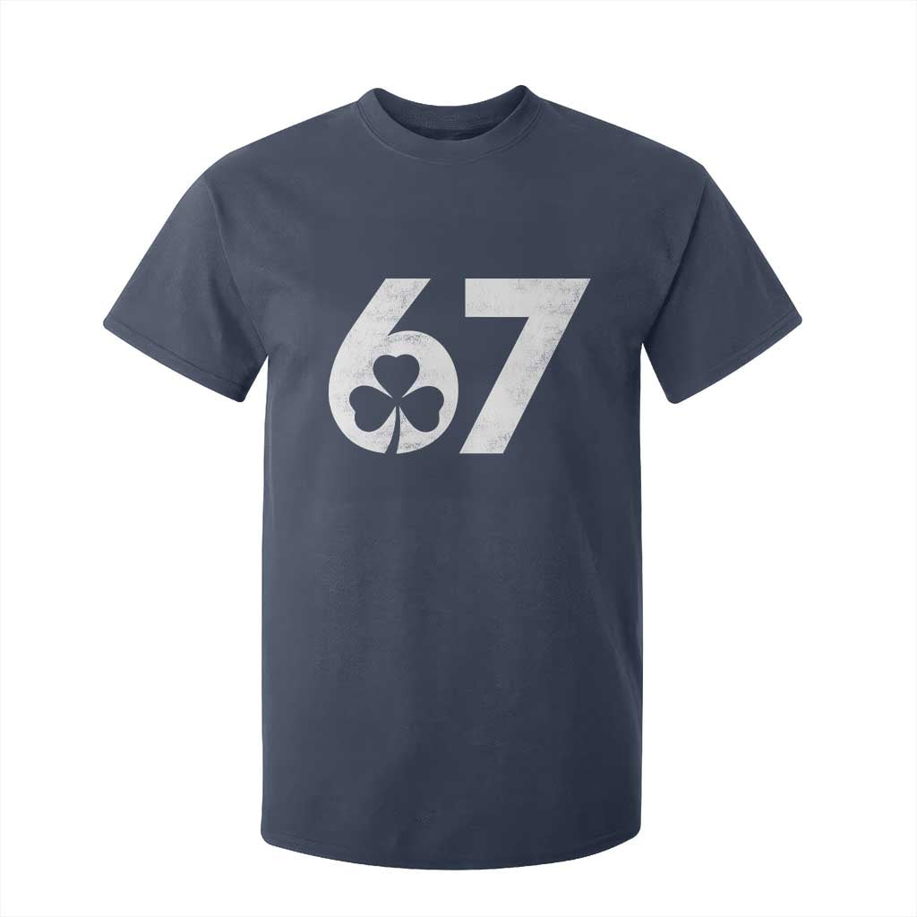 Funny St Patricks Day 67 Six Seven Vintage Shamrock T Shirt For Kid TS11 Navy Print Your Wear