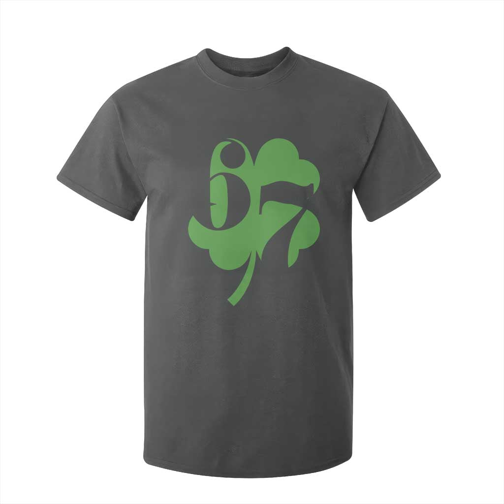 Funny St Patricks Day 67 Six Seven Meme Shamrock T Shirt For Kid TS11 Dark Heather Print Your Wear