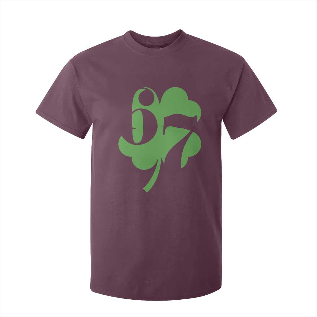 Funny St Patricks Day 67 Six Seven Meme Shamrock T Shirt For Kid TS11 Maroon Print Your Wear