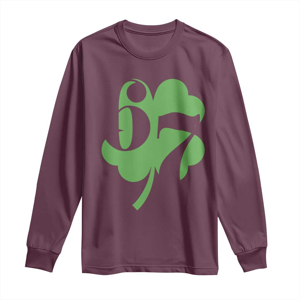 Funny St Patricks Day 67 Six Seven Meme Shamrock Long Sleeve Shirt TS11 Maroon Print Your Wear