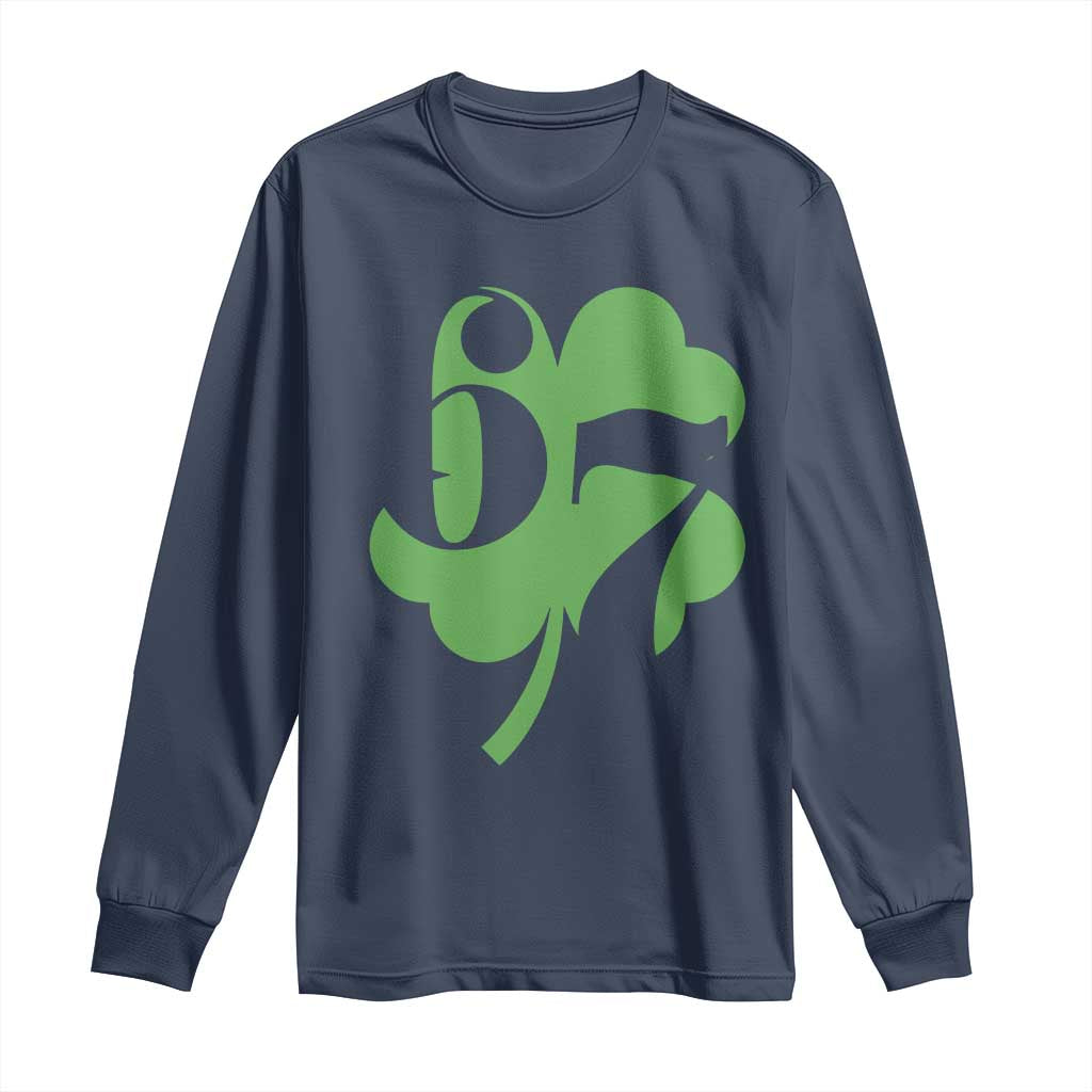 Funny St Patricks Day 67 Six Seven Meme Shamrock Long Sleeve Shirt TS11 Navy Print Your Wear