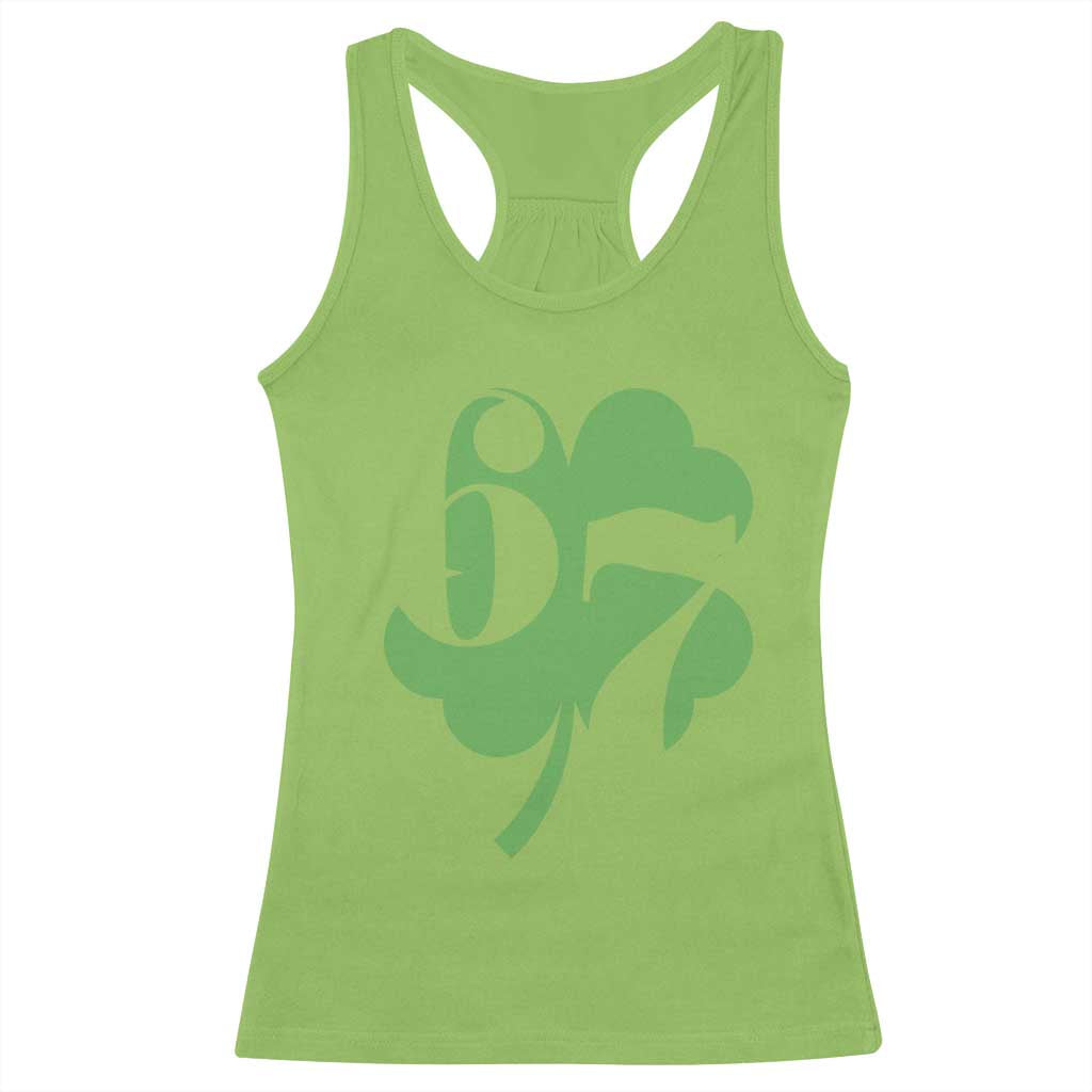 Funny St Patricks Day 67 Six Seven Meme Shamrock Racerback Tank Top TS11 Lime Print Your Wear