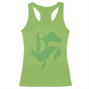 Funny St Patricks Day 67 Six Seven Meme Shamrock Racerback Tank Top TS11 Lime Print Your Wear