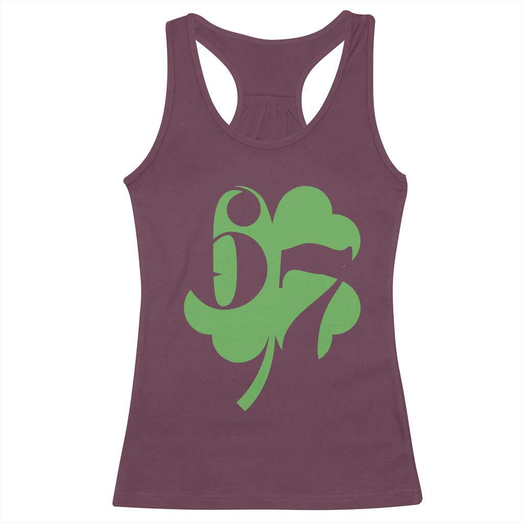 Funny St Patricks Day 67 Six Seven Meme Shamrock Racerback Tank Top TS11 Maroon Print Your Wear