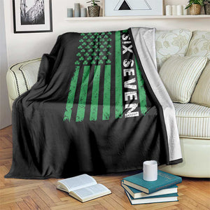 Six Seven 67 St Patricks Day Shamrock Vintage American Flag Throw Blanket TS11 Print Your Wear
