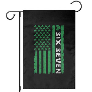 Six Seven 67 St Patricks Day Shamrock Vintage American Flag Garden Flag TS11 Black Print Your Wear