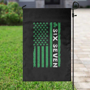 Six Seven 67 St Patricks Day Shamrock Vintage American Flag Garden Flag TS11 Print Your Wear