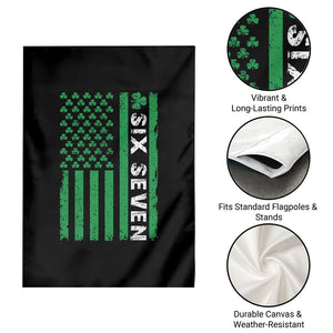 Six Seven 67 St Patricks Day Shamrock Vintage American Flag Garden Flag TS11 Print Your Wear