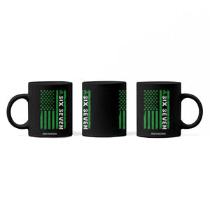 Six Seven 67 St Patricks Day Shamrock Vintage American Flag Coffee Mug TS11 Print Your Wear