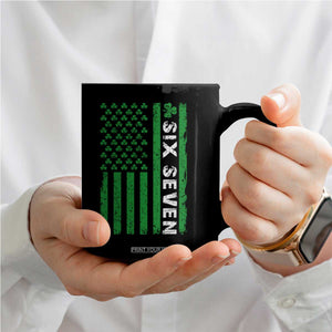 Six Seven 67 St Patricks Day Shamrock Vintage American Flag Coffee Mug TS11 Print Your Wear