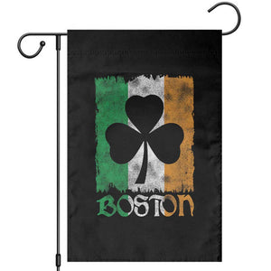 Boston St Patricks Day Garden Flag Distressed Shamrock Vintage Irish Flag TS11 Black Print Your Wear
