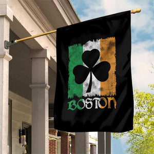 Boston St Patricks Day Garden Flag Distressed Shamrock Vintage Irish Flag TS11 Print Your Wear