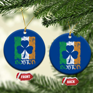 Boston St Patricks Day Ceramic Ornament Distressed Shamrock Vintage Irish Flag TS11 1pc Blue Print Your Wear