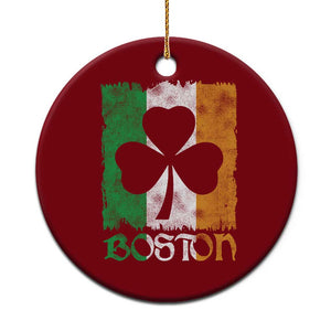 Boston St Patricks Day Ceramic Ornament Distressed Shamrock Vintage Irish Flag TS11 1pc Red Print Your Wear