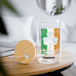 Boston St Patricks Day Glass Can Distressed Shamrock Vintage Irish Flag TS11 Print Your Wear