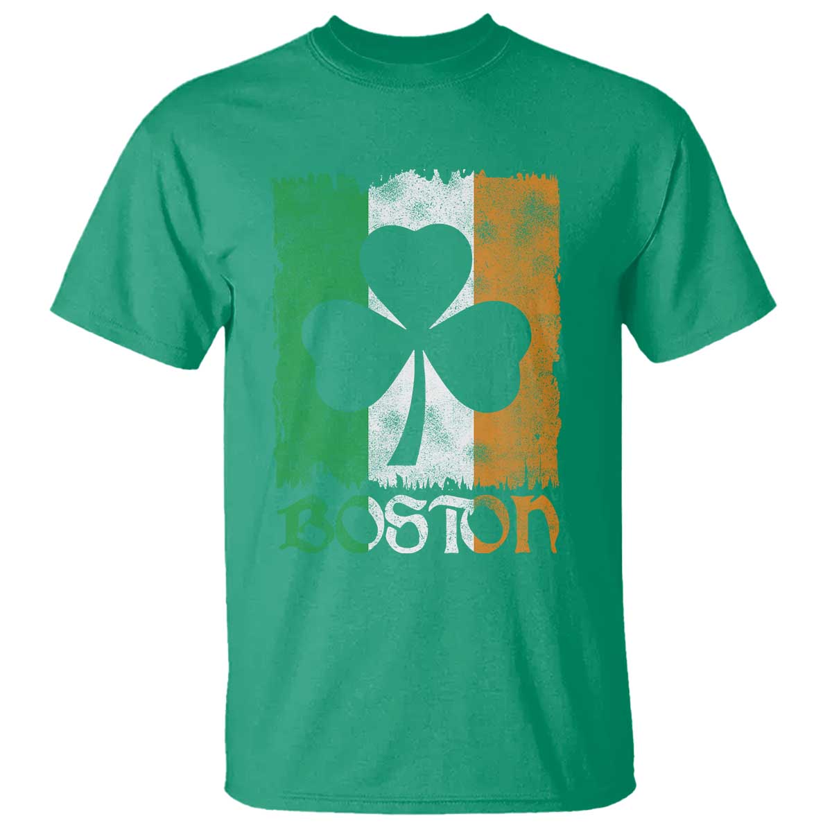 Boston St Patricks Day T Shirt Distressed Shamrock Vintage Irish Flag TS11 Irish Green Print Your Wear