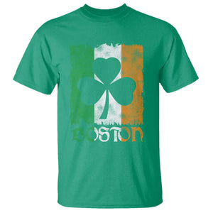Boston St Patricks Day T Shirt Distressed Shamrock Vintage Irish Flag TS11 Irish Green Print Your Wear
