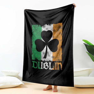 Dublin Ireland St Patricks Day Throw Blanket Distressed Shamrock Vintage Irish Flag TS11 Print Your Wear