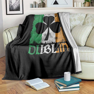 Dublin Ireland St Patricks Day Throw Blanket Distressed Shamrock Vintage Irish Flag TS11 Print Your Wear