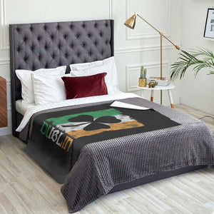 Dublin Ireland St Patricks Day Throw Blanket Distressed Shamrock Vintage Irish Flag TS11 Print Your Wear