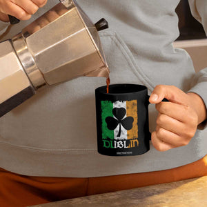 Dublin Ireland St Patricks Day Coffee Mug Distressed Shamrock Vintage Irish Flag TS11 Print Your Wear