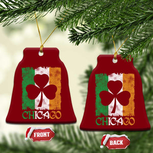 Chicago IL St Patricks Day Ceramic Ornament Distressed Shamrock Vintage Irish Flag TS11 Print Your Wear