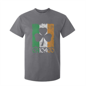 Chicago IL St Patricks Day T Shirt For Kid Distressed Shamrock Vintage Irish Flag TS11 Charcoal Print Your Wear