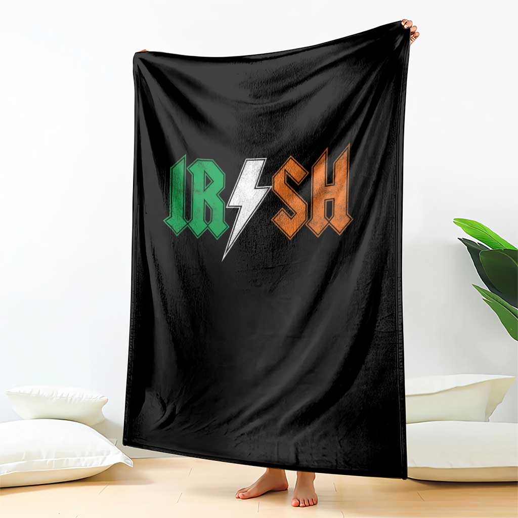 Funny Irish Rocker St Patricks Day Lightning Bolt Rock Music Lover Throw Blanket TS11 Print Your Wear