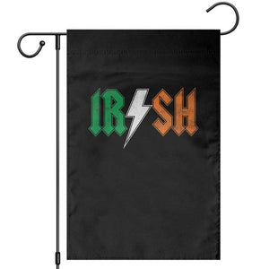 Funny Irish Rocker St Patricks Day Lightning Bolt Rock Music Lover Garden Flag TS11 Black Print Your Wear