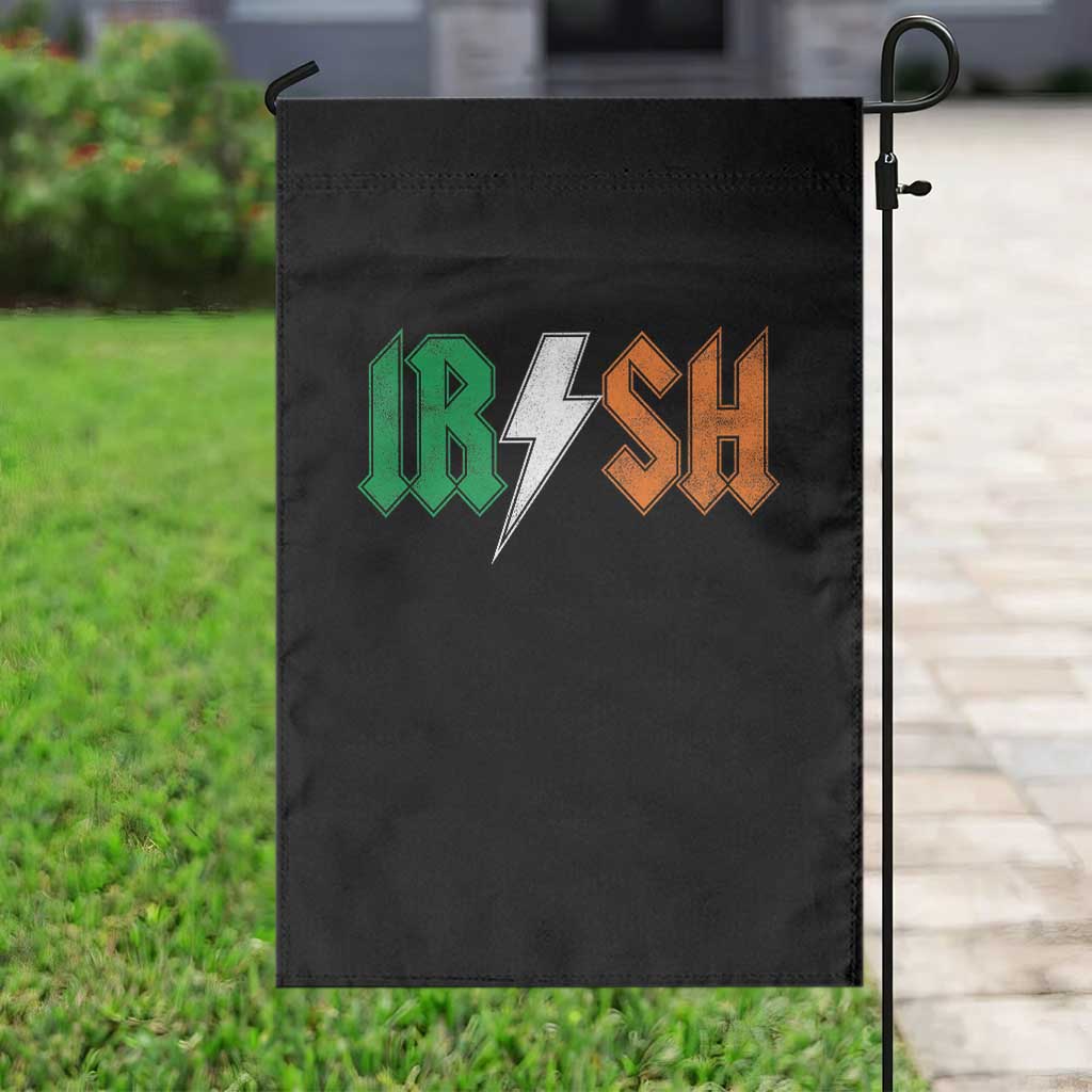 Funny Irish Rocker St Patricks Day Lightning Bolt Rock Music Lover Garden Flag TS11 Print Your Wear