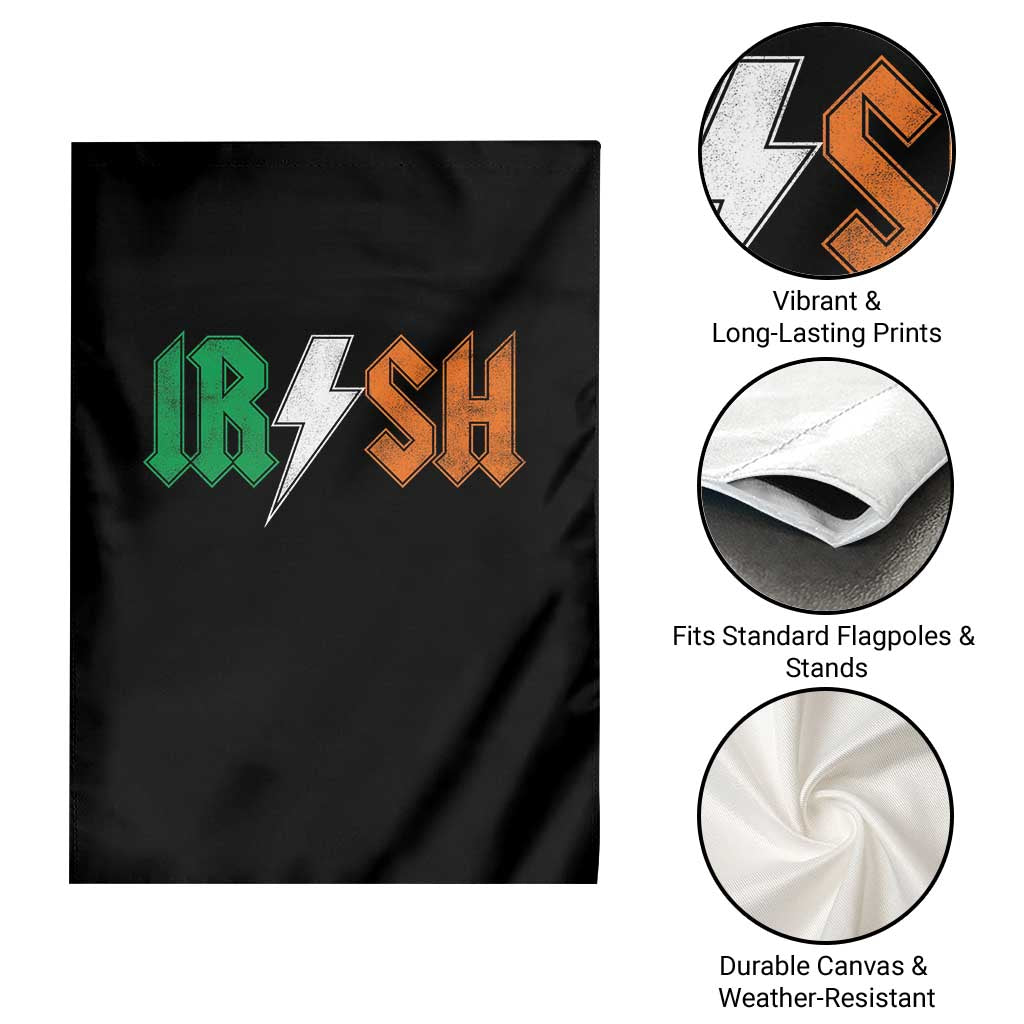 Funny Irish Rocker St Patricks Day Lightning Bolt Rock Music Lover Garden Flag TS11 Print Your Wear