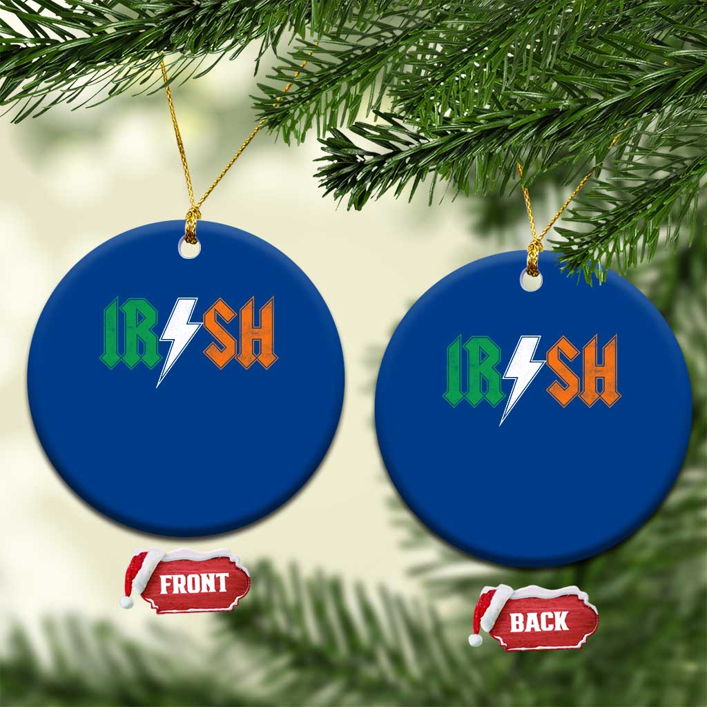 Funny Irish Rocker St Patricks Day Lightning Bolt Rock Music Lover Ceramic Ornament TS11 1pc Blue Print Your Wear