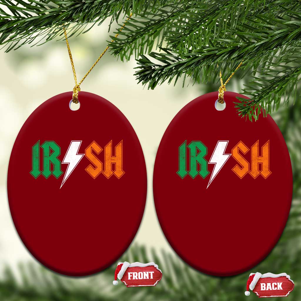 Funny Irish Rocker St Patricks Day Lightning Bolt Rock Music Lover Ceramic Ornament TS11 Print Your Wear