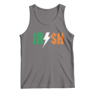 Funny Irish Rocker St Patricks Day Lightning Bolt Rock Music Lover Tank Top TS11 Deep Heather Print Your Wear