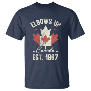 Elbows Up Canada EST 1867 T Shirt True North Strong and Free Proud Canadian Maple Leaf TS11 Navy Print Your Wear