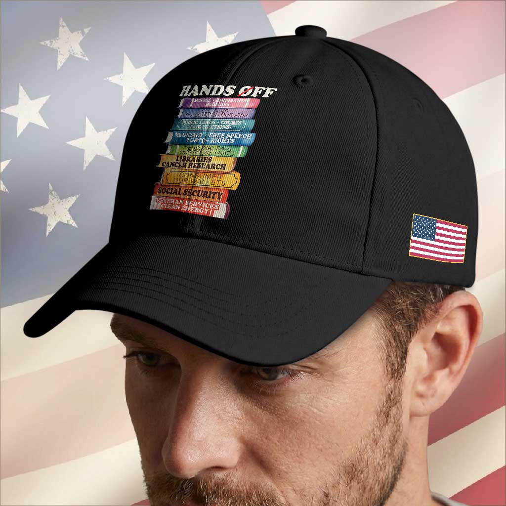 Hands Off Baseball Cap Social Security And Medicare Protest Colorful Books TS11 Print Your Wear