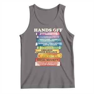 Hands Off Tank Top Social Security And Medicare Protest Colorful Books TS11 Deep Heather Print Your Wear